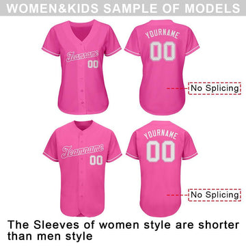 Custom Pink White Authentic Baseball Jersey