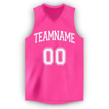 Load image into Gallery viewer, Custom Pink White V-Neck Basketball Jersey
