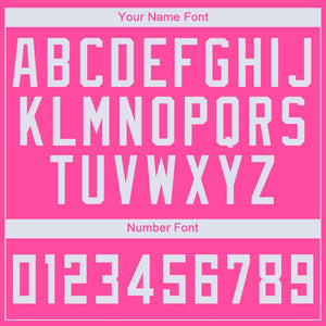 Custom Pink White Round Neck Basketball Jersey