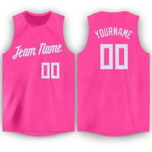Load image into Gallery viewer, Custom Pink White Round Neck Basketball Jersey
