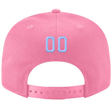 Load image into Gallery viewer, Custom Pink Light Blue-White Stitched Adjustable Snapback Hat
