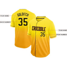 Load image into Gallery viewer, Custom Gold Black Fade Baseball Jersey
