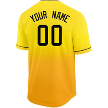 Load image into Gallery viewer, Custom Gold Black Fade Baseball Jersey
