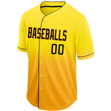 Load image into Gallery viewer, Custom Gold Black Fade Baseball Jersey
