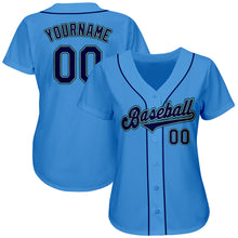 Load image into Gallery viewer, Custom Powder Blue Navy-Aqua Authentic Baseball Jersey
