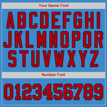 Load image into Gallery viewer, Custom Powder Blue Red-Navy Authentic Baseball Jersey
