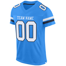 Load image into Gallery viewer, Custom Powder Blue White-Navy Mesh Authentic Football Jersey
