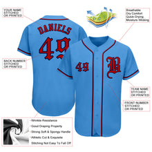 Load image into Gallery viewer, Custom Powder Blue Red-Navy Authentic Baseball Jersey
