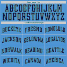 Load image into Gallery viewer, Custom Powder Blue Navy-Aqua Authentic Baseball Jersey

