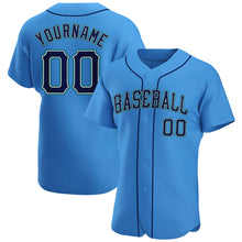 Load image into Gallery viewer, Custom Powder Blue Navy-Aqua Authentic Baseball Jersey
