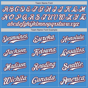 Custom Powder Blue White-Red Authentic American Flag Fashion Baseball Jersey