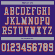 Load image into Gallery viewer, Custom Purple Gray-Orange Mesh Authentic Football Jersey
