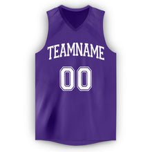 Load image into Gallery viewer, Custom Purple White V-Neck Basketball Jersey
