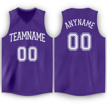 Load image into Gallery viewer, Custom Purple White V-Neck Basketball Jersey
