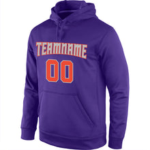 Load image into Gallery viewer, Custom Stitched Purple Orange-Gray Sports Pullover Sweatshirt Hoodie
