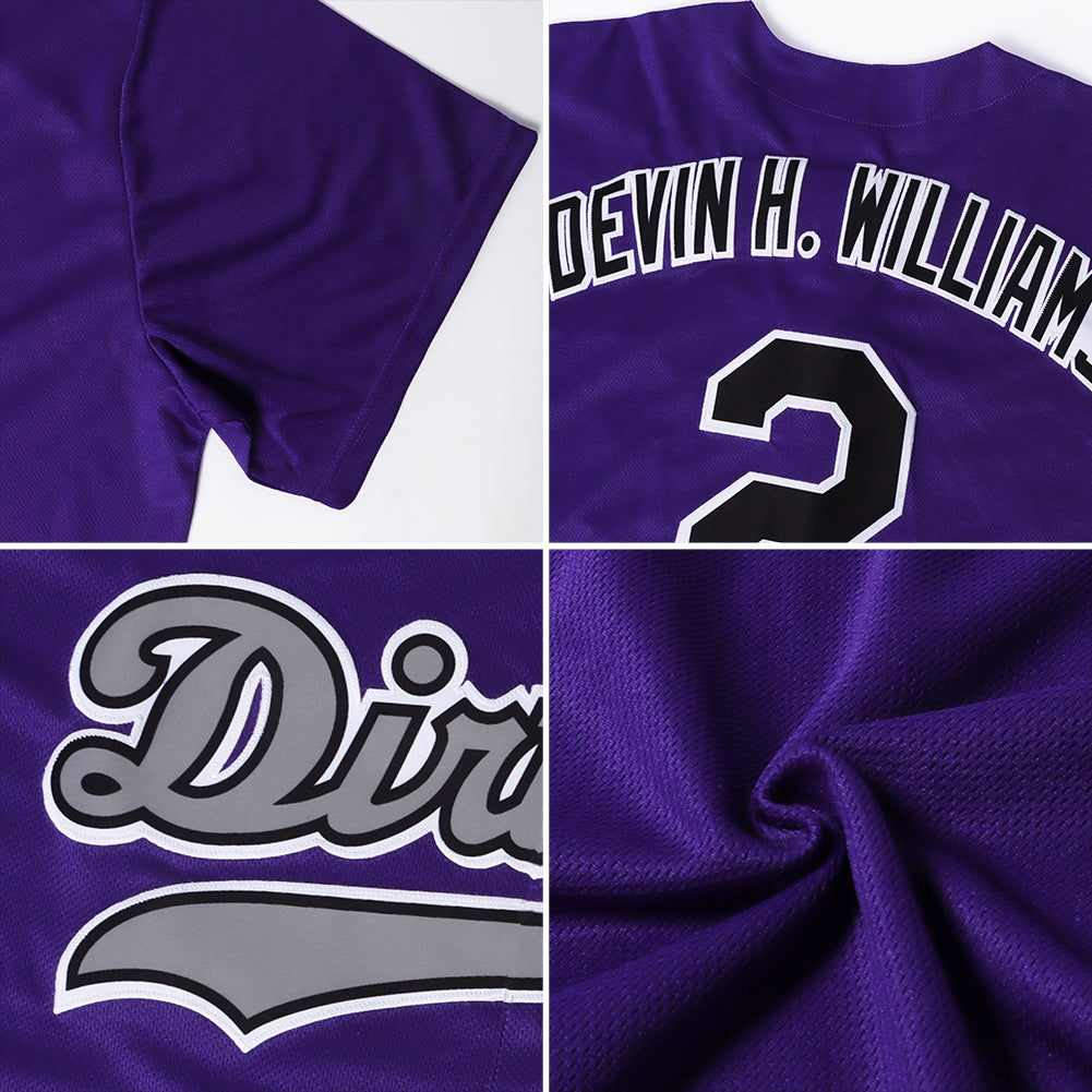 Creat Baseball Authentic Purple Black Throwback Gray Jersey – FiitgCustom