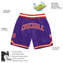 Load image into Gallery viewer, Custom Purple Orange-Silver Gray Authentic Throwback Basketball Shorts
