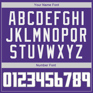 Custom Purple White-Silver Gray Authentic Throwback Basketball Jersey