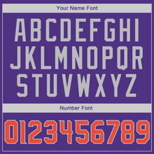 Load image into Gallery viewer, Custom Purple Orange-Silver Gray Authentic Throwback Basketball Jersey
