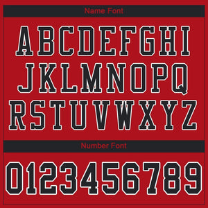 Custom Red Black-White Mesh Authentic Football Jersey