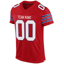 Load image into Gallery viewer, Custom Red White-Royal Mesh Authentic Football Jersey
