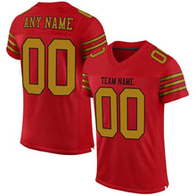 Load image into Gallery viewer, Custom Red Old Gold-Black Mesh Authentic Football Jersey
