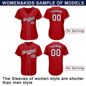 Custom Red White-Navy Authentic Baseball Jersey