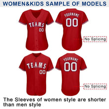 Load image into Gallery viewer, Custom Red White-Royal Authentic Baseball Jersey
