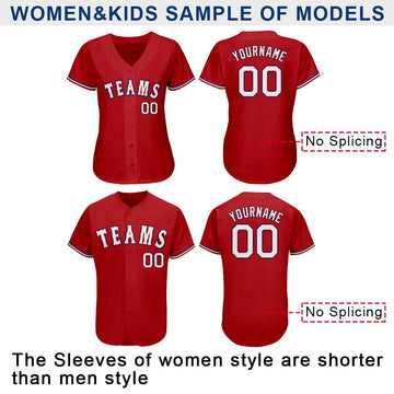 Custom Red White-Royal Authentic Baseball Jersey
