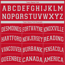 Load image into Gallery viewer, Custom Red White V-Neck Basketball Jersey
