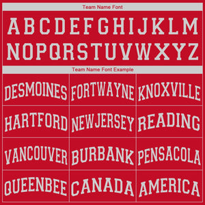 Custom Red White V-Neck Basketball Jersey
