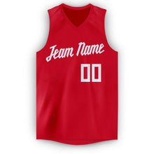 Load image into Gallery viewer, Custom Red White V-Neck Basketball Jersey
