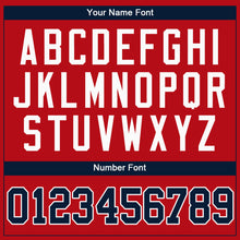 Load image into Gallery viewer, Custom Red Navy-White Authentic Baseball Jersey
