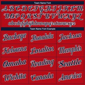 Custom Red Navy-White Authentic Baseball Jersey