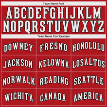 Load image into Gallery viewer, Custom Red White-Black Authentic Baseball Jersey
