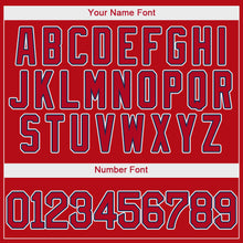Load image into Gallery viewer, Custom Red Red-Navy Authentic Baseball Jersey
