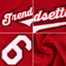 Load image into Gallery viewer, Custom Red White-Black Authentic Baseball Jersey
