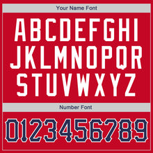 Load image into Gallery viewer, Custom Red Navy-White Round Neck Rib-Knit Basketball Jersey
