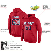 Load image into Gallery viewer, Custom Stitched Red Navy-White Sports Pullover Sweatshirt Hoodie
