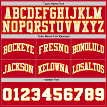 Load image into Gallery viewer, Custom Red White-Gold Authentic Throwback Basketball Shorts

