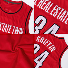 Load image into Gallery viewer, Custom Red White-Silver Gray Authentic Throwback Basketball Jersey
