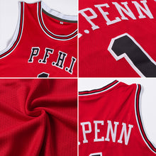 Load image into Gallery viewer, Custom Red Navy-White Authentic Throwback Basketball Jersey
