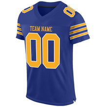 Load image into Gallery viewer, Custom Royal Gold-White Mesh Authentic Football Jersey
