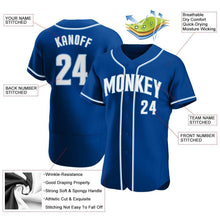 Load image into Gallery viewer, Custom Royal White-Light Blue Authentic Baseball Jersey
