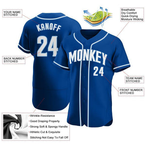 Custom Royal White-Light Blue Authentic Baseball Jersey