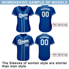 Load image into Gallery viewer, Custom Royal White-Light Blue Authentic Baseball Jersey
