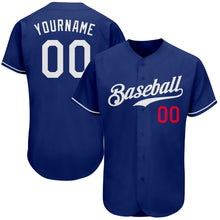 Load image into Gallery viewer, Custom Royal White-Red Authentic Baseball Jersey
