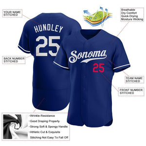 Custom Royal White-Red Authentic Baseball Jersey