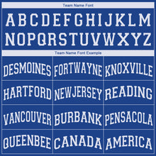 Load image into Gallery viewer, Custom Royal White V-Neck Basketball Jersey
