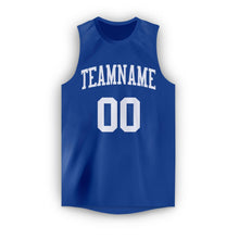 Load image into Gallery viewer, Custom Royal White Round Neck Basketball Jersey
